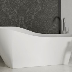 Akmens masės vonia Aura Adeona 1 balta, 171x78 cm, su persipylimu