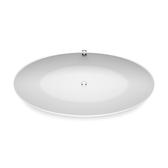 Akmens masės vonia Aura Dione 1 balta, 179x78 cm, su persipylimu