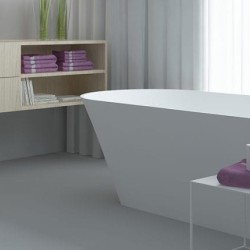 Akmens masės vonia Aura Ornea 2 balta, 176x78 cm, su persipylimu