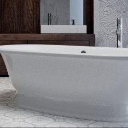 Akmens masės vonia Aura Recanto balta, 190x91 cm, be persipylimo