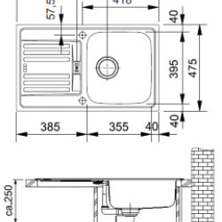 Plieninė plautuvė Franke Euroform, EFN 614-78 (i)