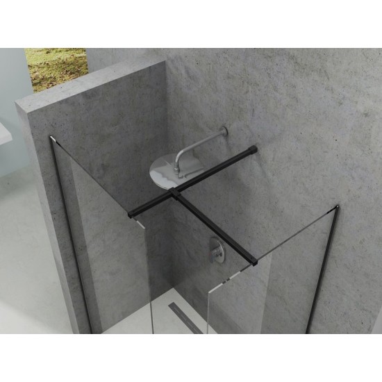 Montavimo rinkinys dušo kabinoms ir sienelėms Ravak Brilliant ir Walk-In, W SET, Uni Free/Wall juoda