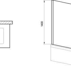 Stacionari vonios sienelė Ravak Nexty, NVS1-80 blizgi+Transparent
