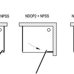 Stacionari sienelė Ravak Nexty, NPSS-80 juodas+Transparent