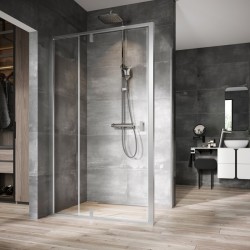 Stacionari sienelė Ravak Nexty, NPSS-100 satinas+Transparent