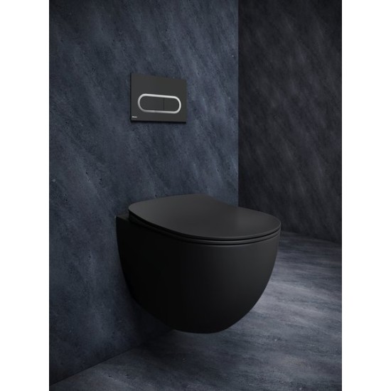 Pakabinamas WC Ravak, Uni Chrome RimOff juodas