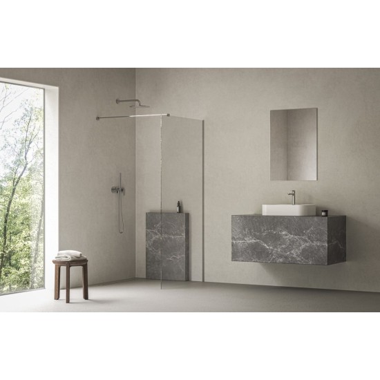 Dušo kabina Walk-In Air Wall, 90, Walk-In Air Wall 90 juodas+Transparent