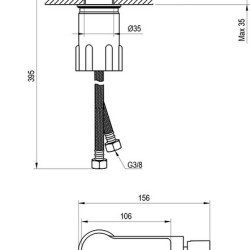 Bidė maišytuvas Ravak Solar, SL 056.20BL, juodas