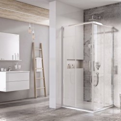 Kvadratinė dušo kabina Ravak Blix Slim, BLSRV2-90 blizgus +Transparent