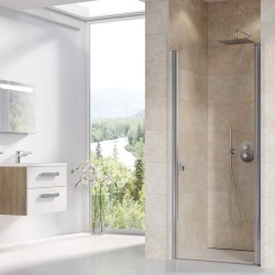 Varstomos dušo durys Ravak Chrome, CSD1-80, satinas+stiklas Transparent