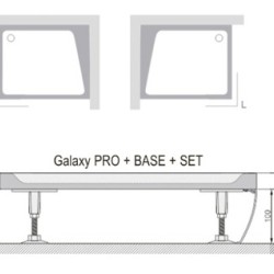 Dušo padėklo apdailos plokštė Ravak Gigant Pro Set, 100x80 R balta